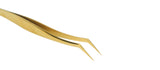 Close up image of Angled Super Fine Tip, Volume Eyelash Extension Stainless Tweezer MCS-20 ( Angled Tip for Volume ) Precision Vetus Stainless Tweezers