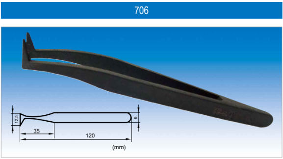 Model-706 Vetus Plastic Fiber Tweezers - Electro-Optix Inc