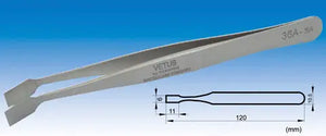 Electro-Optix Inc. 36A-SA Type SS (Cover Glass Forceps) Bent Square Tipped High Precision Swiss Style Stainless Tweezers Glass Handling Tweezers vetustweezers Electro-Optix Inc.