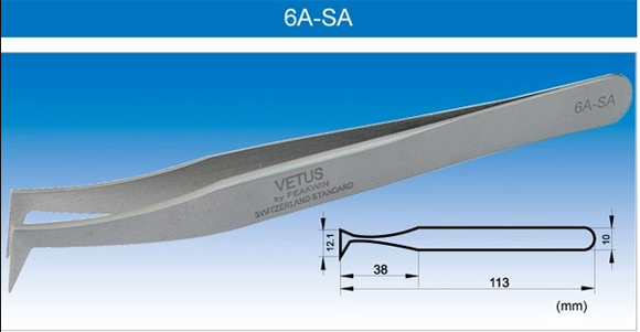 Electro-Optix Inc. 6A-SA Type SS (Sharp Hooked Points) High Precision Vetus Stainless Tweezers vetustweezers Electro-Optix Inc.