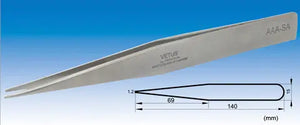 AAA-SA Type SS Straight ( Long Fine Tip) High Precision Vetus Stainless Tweezers - Electro-Optix Inc.