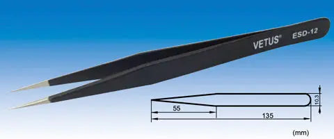 Plucker Tweezer Edc Tweezers VETUS ESD Anti-static SMD Tweezer Non-magnetic Stainless Steel Pointed Tip For R Tweezers Electronic Sticker Tweezers Plucker Tweezer Edc Tweezers VETUS ESD Anti-static SMD Tweezer Non-magnetic Stainless Steel Pointed Tip For R Tweezers Electronic Sticker Tweezers