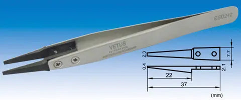 ESD-242 Exchange Tip Electro Static Discharge Safe Vetus Stainless Tweezers - Electro-Optix Inc.