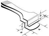 Wafer tweezer tip dimensions for Model 191-6L  6" Vetus Wafer and Component Handling Tweezers vetus tweezers Electro-Optix Inc.