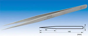 SS-SA Type SS Straight (Narrow Long Very Fine Tip) High Precision Vetus Stainless Tweezers - Electro-Optix Inc.